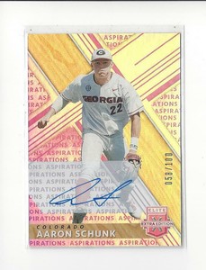 2019 Elite EE Aspirations Purple #62 Aaron Schunk RC AUTOGRAPH Rockies /100