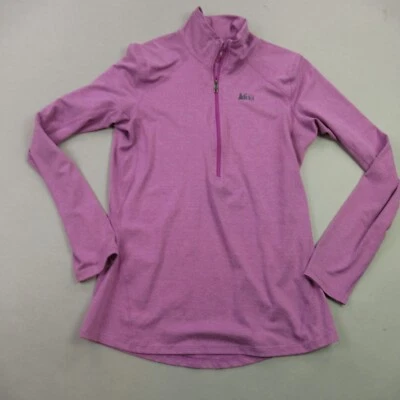 Suéter REI Mujer Mediano Manga Larga Cuello Alto Rosa Informal 1/4 Cremallera Foto 1 de 4