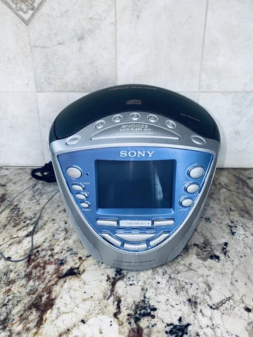 2002 Sony Dream Machine ICF-CD853V AM/FM CD Radio Alarm Clock White Tested Works Cover