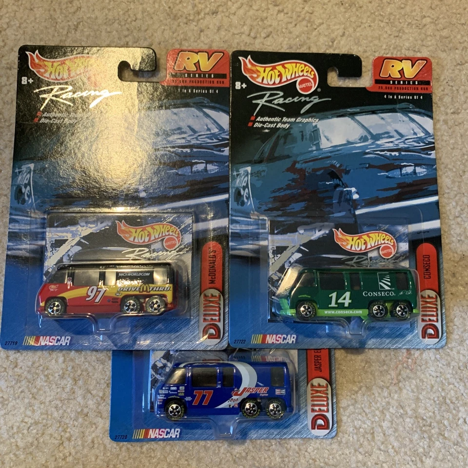 Hot Wheels Deluxe Nascar Racing RV Series. lot of 3. MOC - Image 1 of 1