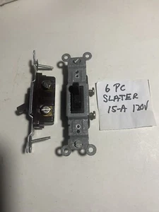 6 Pc Slater Toggle Single Pole 15 Amp Switch Nos - Picture 1 of 1
