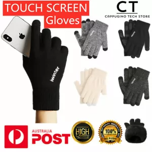 Men Women Fashion Warm Touch Screen Soft Wool Winter Gloves Warmer Mobile Phone - Picture 1 of 21