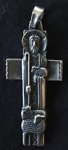 James Avery Christ the Shepard Sterling Silver Cross Pendant (discontinued) - Picture 1 of 3