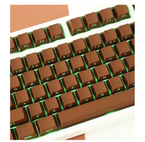 Side Printed Van Dyke Brown Keycaps Shine Through PBT Doubleshot Keycap Set - Picture 1 of 8