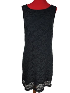 ESPRIT WOMENS BLACK FLORAL SLEEVELESS SUMMER HOLIDAY SHEATH DRESS SIZE 12 - Picture 1 of 11