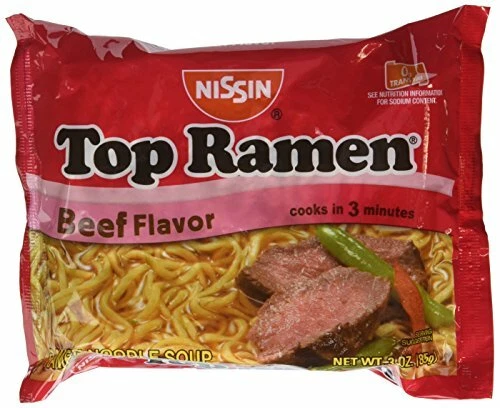 Sopa de fideos Nissin Top Ramen sabor carne ramen 3 oz [paquete de 24] Foto 1 de 1