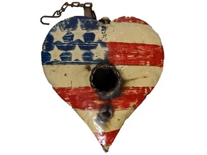 Kleines Vogelhaus aus Metall, einzigartiger patriotischer Stil, Outdoor oder Indoor - Bild 1 von 8