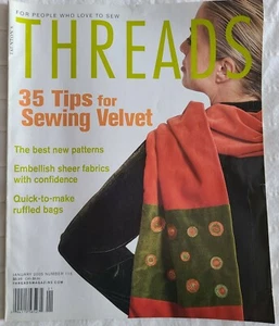Taunton's THREADS Magazine January 2005 #116 For People Who Love To Sew~Velvet - Picture 1 of 5