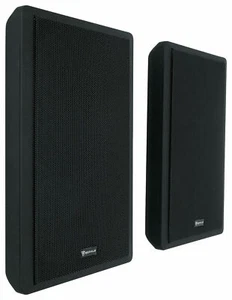 2) Rockville RockSlim Black Front+Rear Surround Sound Home Theatre Wall Speakers - Picture 1 of 9