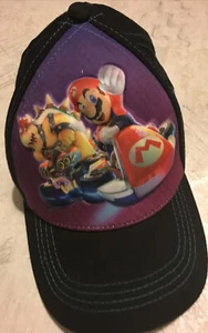 Super Mario Kart HAT CAP CHILD Deluxe Blue Black Adjustable Nintendo Boys Bowser - Picture 1 of 9