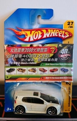 Hot Wheels 2007 New Models 27/36 White Volkswagen Golf GTI Toy Car 027/156 K6159 - Image 1 of 4
