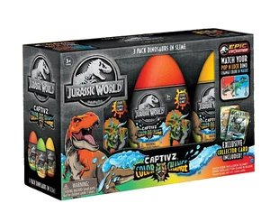 Jurassic World Captivz Color Change 3-Ct Dinosaur Slime Egg, 3+ Age🆕 - Picture 1 of 8
