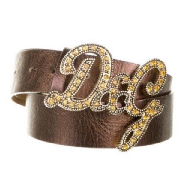 DOLCE & GABBANA Red Vernis Gold Lady Belt With Dg Logo Buckle -  Sweden