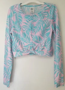Art Class Large 10/12 Swim Shirt Girls Pink Floral Bathing Suit Long Sleeve - Picture 1 of 3