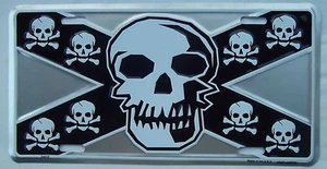 JOLLEY ROGER PIRATE SKULL & CROSSBONES LICENSE PLATE - Picture 1 of 2