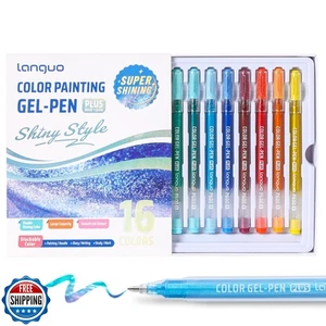 languo Glitter Gel Pens for Adult Coloring, 16 Colors Double Shining Glitter - Picture 1 of 5
