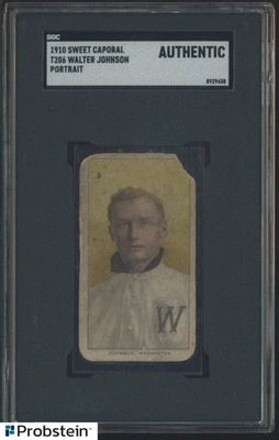 T206 Walter Johnson HOF Retrato 1910 Sweet Caporal 350 Assuntos SGC Autêntico - Imagem 1 de 2