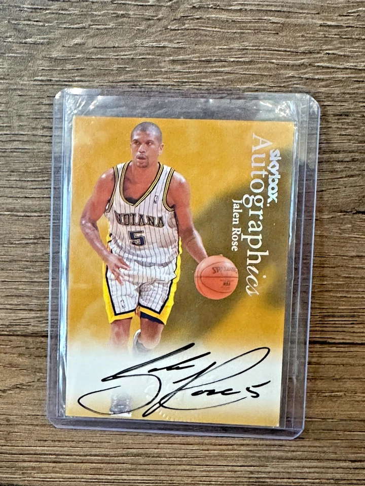 Tarjeta SkyBox Autographics 1999 Jalen Rose Auto Indiana Pacers Foto 1 de 2
