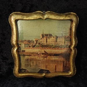 Vintage/Antique Gold Gilt Framed Warsaw Cityscape Mieczys Wallis A - Picture 1 of 4