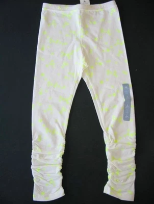 Calça legging Baby Gap infantil menina branca neon amarela estampa de estrela malha franzida nova com etiquetas 5 - Imagem 1 de 2