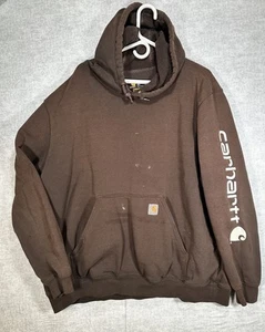 Carhartt Hoodie Erwachsene 2XL XXL Braun Sweatshirt Original Fit Workwear Spellout - Bild 1 von 6