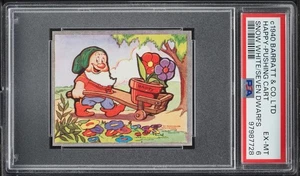Barratt & Co. 1940 Biancaneve Sette Nani Felice Carrello a Spinta Disney PSA 6 - Foto 1 di 2