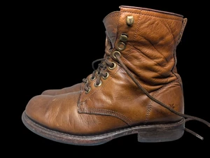 Frye Stiefel Herren Größe 9 Braun Leder Schnürschuhe Combat Streetwear Arbeitskleidung Schuhe - Bild 1 von 11