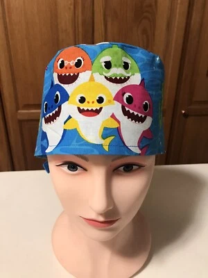 Scrub or Chef Hat Medical Nursing Chemo Skull Cap Baby Shark - Image 1 of 4