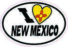 5x3.5 Oval I Love New Mexico Sticker Luggage Car Window Bumper Cup Flag Decal