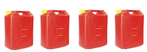 4 x 20L 5 Gallon Plastic Fuel Gas Petrol Diesel Water Jerry Can Tank Container - Picture 1 of 7