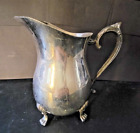 Vintage Leonard Silverplate Claw Footed Pitcher With Ice Lip Guard