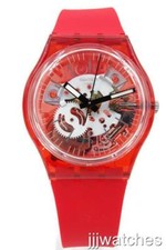 Swiss Swatch Rosso Bianco Skeleton Red Silicone Watch 34mm Gr178 For Sale Online Ebay