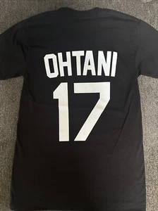 Shohei Ohtani #17 Los Angeles Dodgers BLK Cotton Graphic TShirt Mens Adult Small - Picture 1 of 7