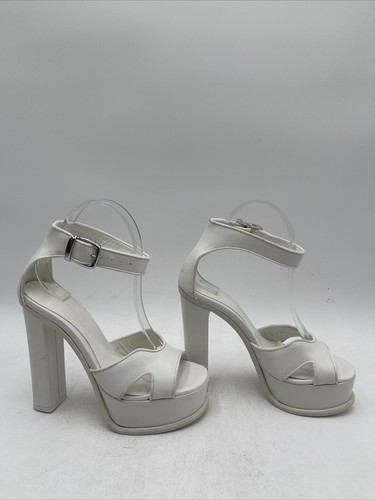 Alexander McQueen sandali plateau in pelle con cinturino a farfalla bianchi taglia 37 5