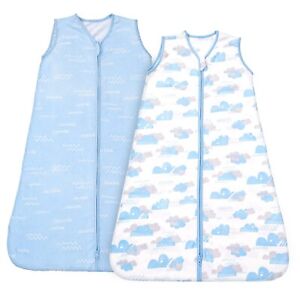 2 Pack TILLYOU Sleep Sack Cotton Wearable Blanket Baby for Infant Newborn 0-24 M