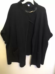 One Size ~ Shawl CAPE Poncho Black Coat Apt 9 - Picture 1 of 6