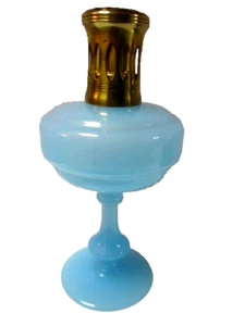 ANTIQUE LAMPE BERGER PARIS MADE IN FRANCE "BLUE OPALINE " BY VALLERYSTHAL - Picture 1 of 10