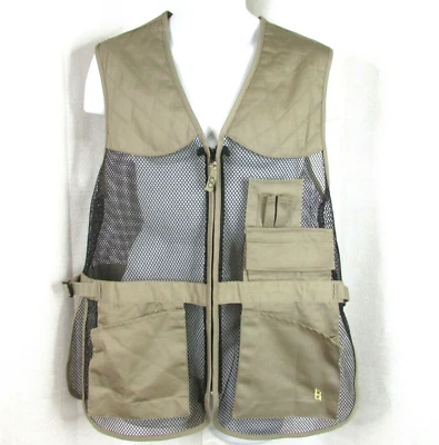 Bob Allen Shooting Hunting Vest Mesh and Canvas Khaki Men's S/M Lots of Pockets! - Image 1 of 4