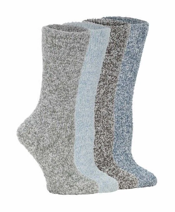 Ladies' Lemon Cozy Crew Socks, 1632910 Blue or Pink 4 Pairs PK New Size 5-9.5 - Image 1 of 1