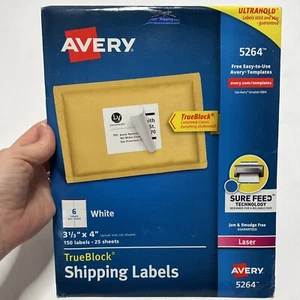 Avery TrueBlock Versandetiketten 150 Etiketten 3 1/3”x4” 5264 Laserdrucker SureFeed - Bild 1 von 8
