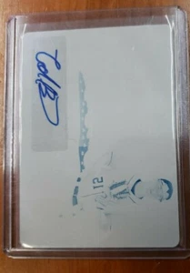 2019 Leaf Metal Draft Baseball State Pride Cyan Plate 1/1 COLIN BARBER Autograph - Picture 1 of 2