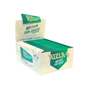 Rizla Medium Thin Green King Size Rolling Papers (1 Full Box) 50 Booklets Loose - Picture 1 of 5