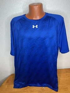 Men's Under Armour Loose Heat Gear S/S Athletic T-Shirt 2XL XXL - Blue - Poly - Picture 1 of 5