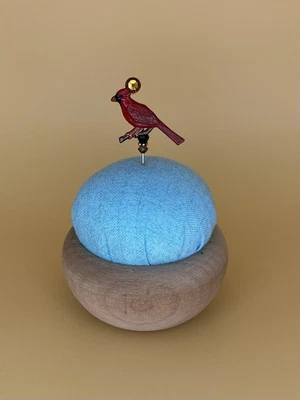 Handmade Counting Pin •Cardinal• Cross Stitch Accessory - Image 1 of 4