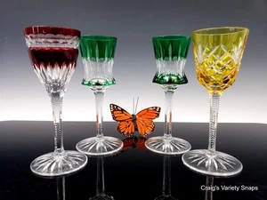 Faberge Ajka Crystal Cordial Imperial Glass Set of 4 & Presentation Case - Picture 1 of 24