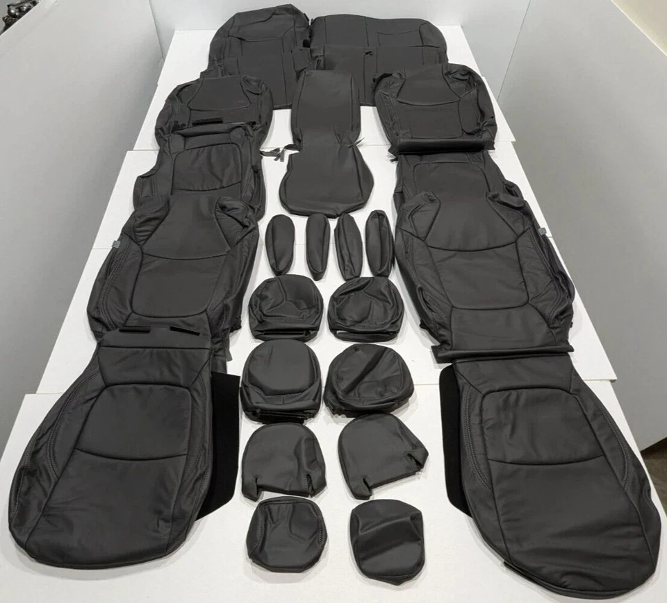 ¡¡¡En stock!!! Juego de funda de asiento de cuero gris oscuro Toyota Sienna para 8 pasajeros 2011-2020 Foto 1 de 4