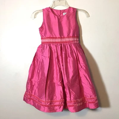 Vestido de Fiesta Lilly Pulitzer 100% Seda Niñas Rosa Terciopelo Forrado Vacaciones Talla 7 Foto 1 de 4