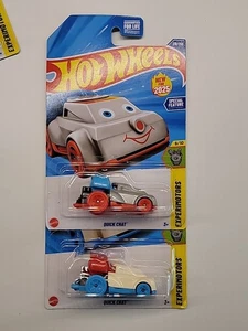 2025 Hot Wheels Quick Chat #216 Experimotors 9/10 Lot of 2 White + Silver - Picture 1 of 1