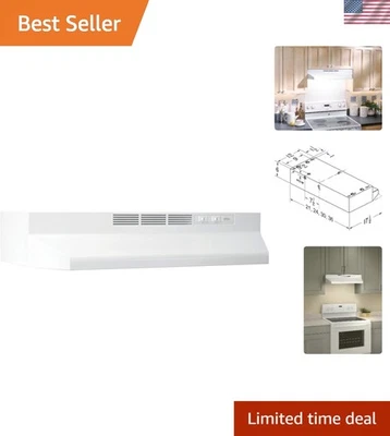 Elegante campana extractora sin conductos de 30 pulgadas con iluminación - diseño blanco debajo del gabinete Foto 1 de 4