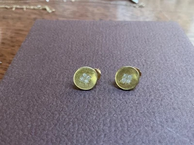 Pendientes Adel Chefridi 18k Yg Diamante Post Foto 1 de 2